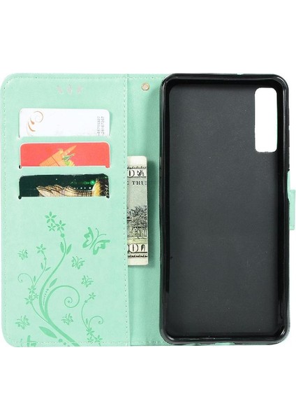 Samsung Galaxy A7 2018 Kickstand Pu Deri Kart Tutucu Için Filp Durumda (Yurt Dışından)