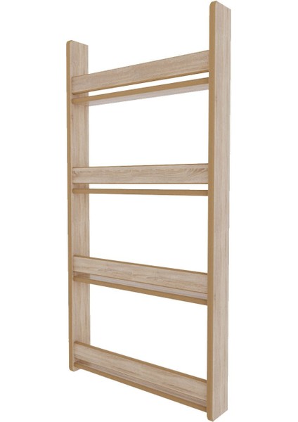 Modern Montessori 4 Raflı Mdf Çocuk Kitaplığı 120*60 cm - Sonoma 10 cm 4 Mdf Kahverengi Modern modelleri
