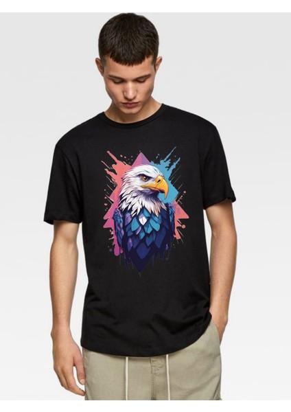 Kartal Tişörtü - Eagle Tshirt - Renkli Kartal Tişörtü - Colorful Eagle Tshirt