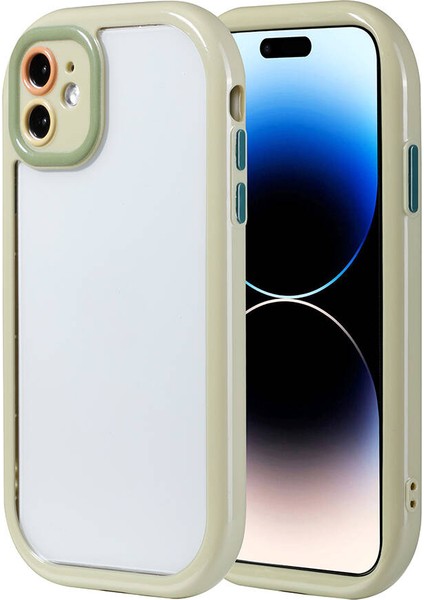 - Apple iPhone 11 - Kılıf Kamera Korumalı Renkli Kenar ve Çerçeve Tasarımlı Vitamin Kapak - Yeşil