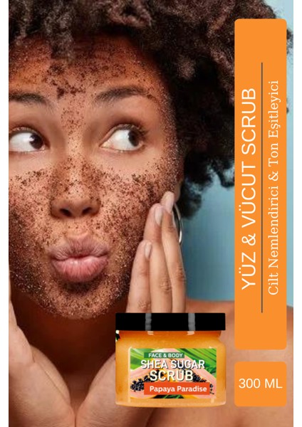 Doğal Içerikli Papaya Paradise Sugar Yüz & Vücut Peeling-Scrub 300 Ml