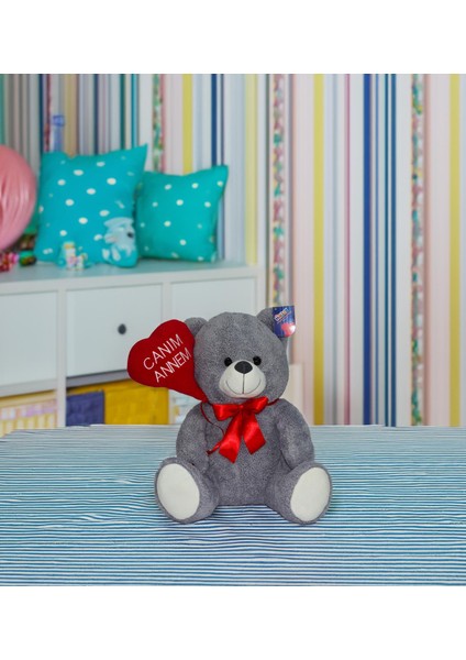 Anneler Gününe Özel Kalpli Ayı Peluş 50 cm 62050