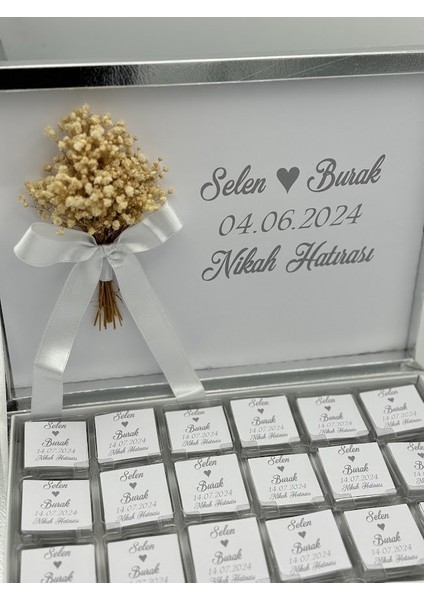 Mirabella Gift Süslemeli Söz Nişan Çikolatası, Isteme Çikolatası Söz Nişan Nikah Kız Isteme Madlen Çikolata 72 Adet