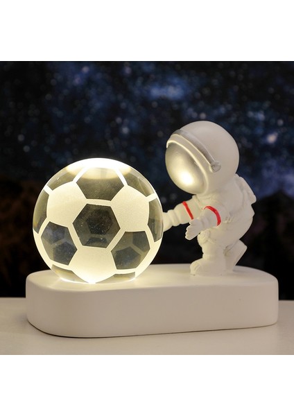 Oymalı Top ve Parlak Taban Dekorasyonu Ile Yaratıcı Astronot Yıldızlı Gökyüzü Yürüyüş Gece Lambası (Yurt Dışından)