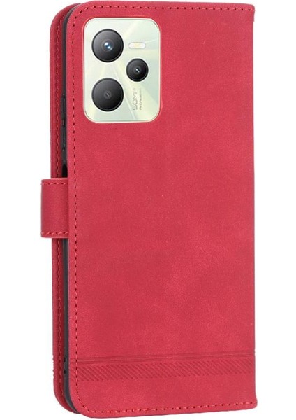 Realme C35 Manyetik Kapatma Bileklik Kart Yuvaları Premium Için Flip Case (Yurt Dışından) fırsatları