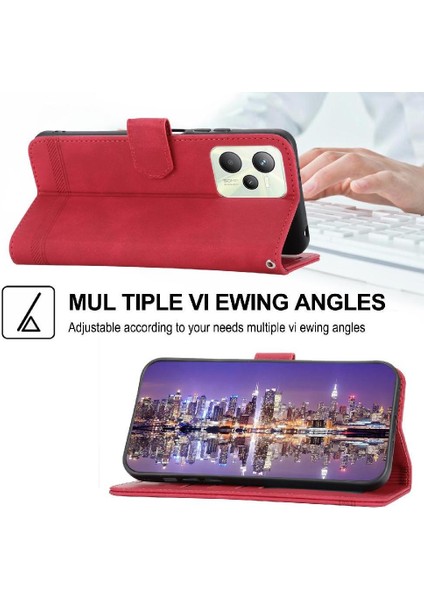 Realme C35 Manyetik Kapatma Bileklik Kart Yuvaları Premium Için Flip Case (Yurt Dışından) indirimleri