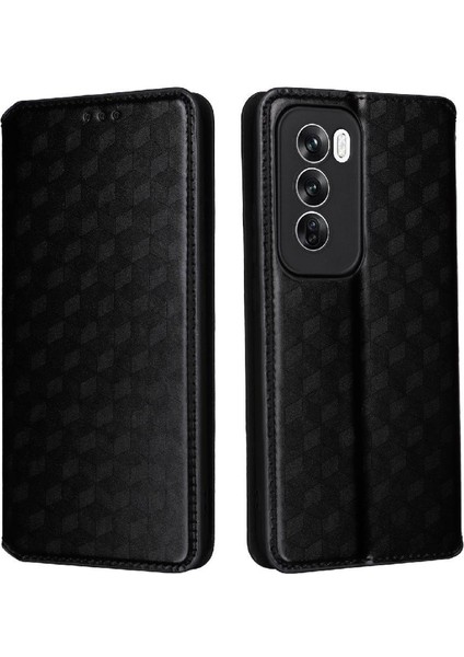 Oppo Oppo 12 5g Manyetik Kapatma Kart Yuvaları Tutucu Pu 3D Için Flip Case (Yurt Dışından)