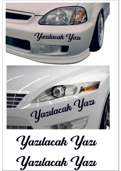 Kişiye Özel Yazı 2 Adet Isim Soyisim Araba Oto Motosiklet Sticker 00097