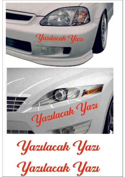 Kişiye Özel Yazı 2 Adet Isim Soyisim Araba Oto Motosiklet Sticker 00097