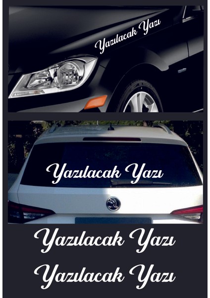 Kişiye Özel Yazı 2 Adet Isim Soyisim Araba Oto Motosiklet Sticker 00097