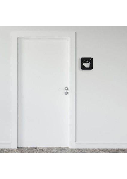 13X13 Siyah Ahşap Klozet Şeklinde Genel Tuvalet Yönlendirme Levhası Ikaz Tablosu fiyatları