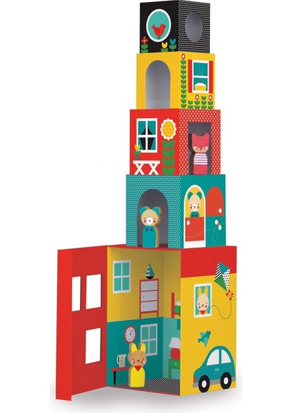 Petıt Collage Naturel Petit Collage Dizilebilir Bloklar - Peek-A-Boo House fiyatları