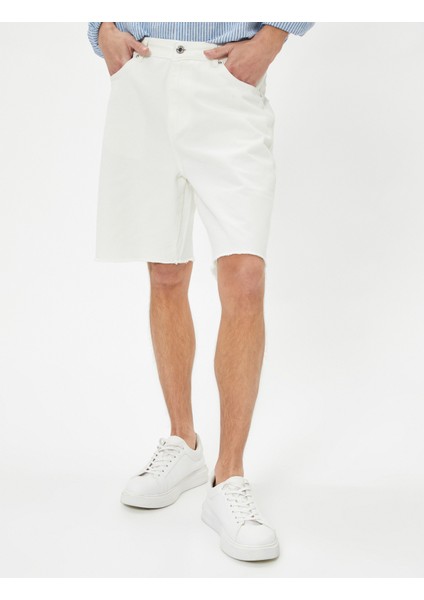 Slim Fit Kot Şort Bermuda Cep Detaylı Pamuklu modelleri