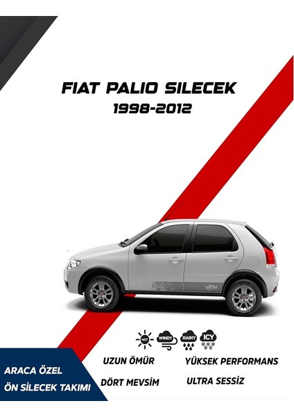 Fiat Palio 1998-2012 Uyumlu Model Aralığı Muz Silecek Seti Sürücü Taraf 550MM Yolcu Taraf 450MM