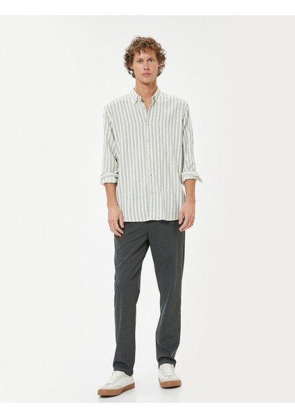 Chino Pantolon Slim Fit Beli Bağcıklı Katlamalı Paça Cep Detaylı fiyatları