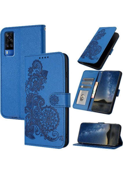 Vıvo Y51 Için Flip Case Kickstand Koruyucu Kart Yuvası Standı ile Flip Pu (Yurt Dışından)