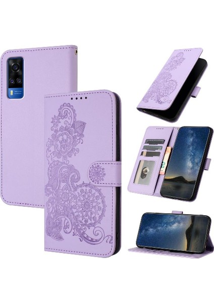 Vıvo Y51 Için Flip Case Kickstand Koruyucu Kart Yuvası Standı ile Flip Pu (Yurt Dışından)