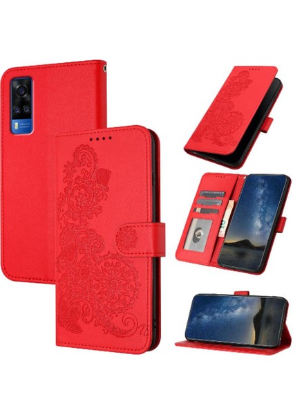 Vıvo Y51 Için Flip Case Kickstand Koruyucu Kart Yuvası Standı ile Flip Pu (Yurt Dışından)