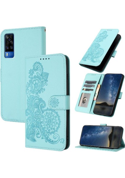 Vıvo Y51 Için Flip Case Kickstand Koruyucu Kart Yuvası Standı ile Flip Pu (Yurt Dışından)