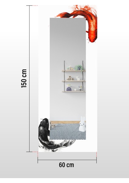 Moor Fish Dekoratif Boy Aynası 150X60CM