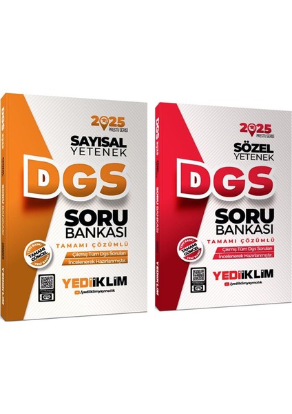 2025 DGS Sayısal ve Sözel Yetenek Soru Bankası Seti 2 Kitap