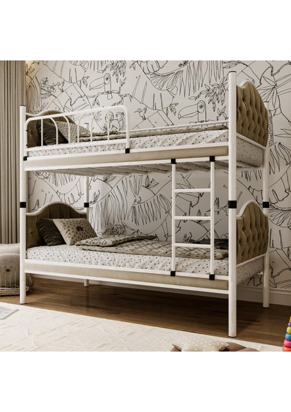 Melis Çift Katlı Metal Ranza ve Karyola 90x200 Bej modelleri