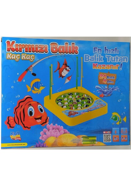 Oyuncak Kırmızı Balık Tutma Oyunu Pilli Müzikli Balık Tutma Oyunu 24 Balık 4 Oltalı Kutulu Eğlenceli modelleri