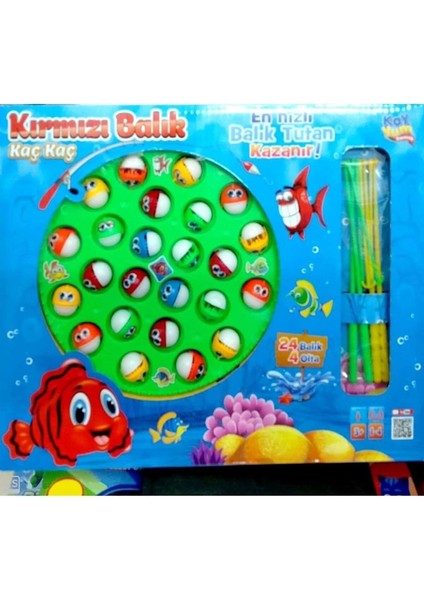 Oyuncak Kırmızı Balık Tutma Oyunu Pilli Müzikli Balık Tutma Oyunu 24 Balık 4 Oltalı Kutulu Eğlenceli indirimleri