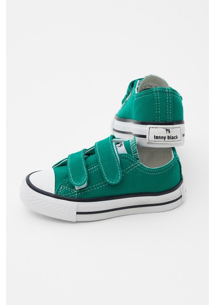 Çocuk Unisex Yeşil Kauçuk Taban Keten Cırtlı Spor Ayakkabı fiyatları