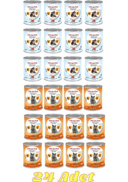 Premium Yüksek Proteinli Yavru Kedi & Tavuklu Kedi Karışık Konserve Yaş Kedi Maması 415GRX24ADET