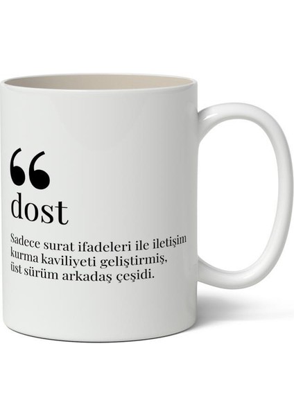 Dost Kelime Anlamı Baskılı Kupa Bardak Baskılı Kahve Kupa Bardak
