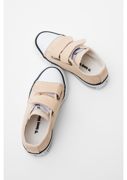 Çocuk Unisex Bej Kauçuk Taban Keten Cırtlı Spor Ayakkabı fiyatları