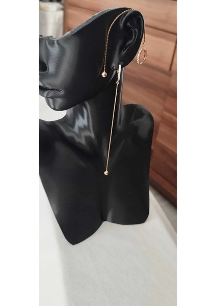 Taşlı Sallantılı Uç Kısmı Top Çelik Küpe