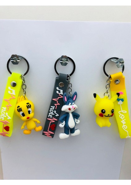 Pikachu,tweety,bugs Bunny Anahtarlık Oyuncak ve Çanta Aksesuarı