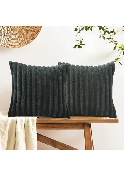 Soft Peluş Kumaş 2'li Kırlent Antrasit 241552