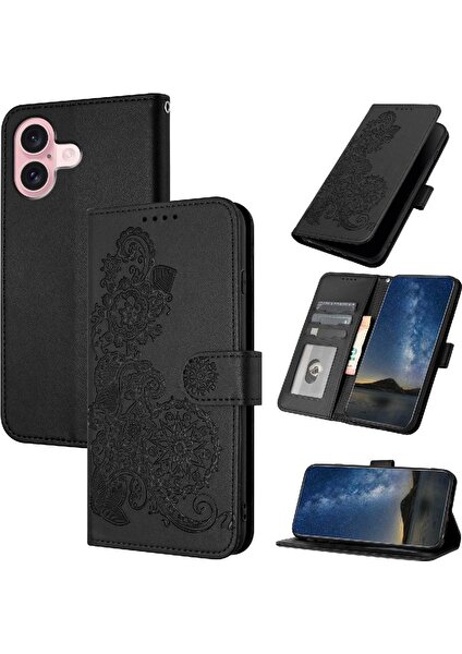 Manyi Mall IPhone 16 Için Flip Case Kart Yuvası Standı Pu Deri ile Folio Kitap Çevirin (Yurt Dışından)