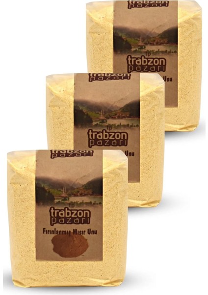 Trabzon Pazarı Ata Tohum Glutensiz Kavrulmuş Mısır Unu 3x900 gr