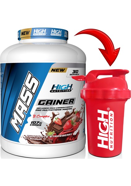 Mass Gainer 3600 gr Çikolata Çilek Aromalı Hacim Kütle Kas Karbonhidrat Tozu