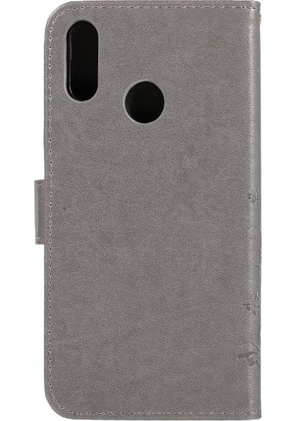 Huawei P Akıllı 2019 Kart Tutucu Için Kickstand Pu Deri Bilek Durumda (Yurt Dışından)