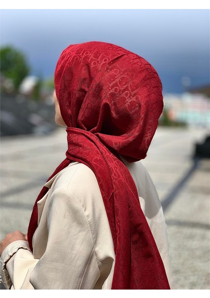Pamuk Jakar D Logo Bordo Şal