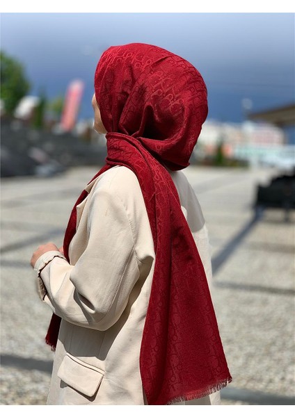 Pamuk Jakar D Logo Bordo Şal fiyatları