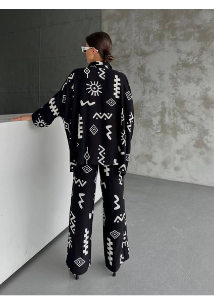Alt Üst Keten Takım Desenli Oversize fırsatları