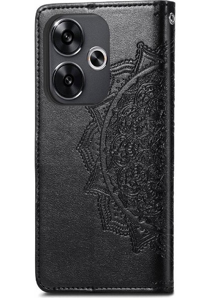 Xiaomi Poco F6 Deri Kılıf Için Flip Case Zarif Desen Kapak Çevirin (Yurt Dışından)