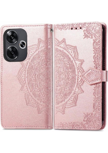 Xiaomi Poco F6 Deri Kılıf Için Flip Case Zarif Desen Kapak Çevirin (Yurt Dışından)