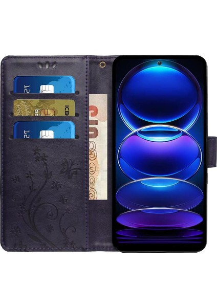 Xiaomi Redmi Not 12 Için Filp Durumda 5g Pu Deri Bilek Kayışı Kart Tutucu (Yurt Dışından)