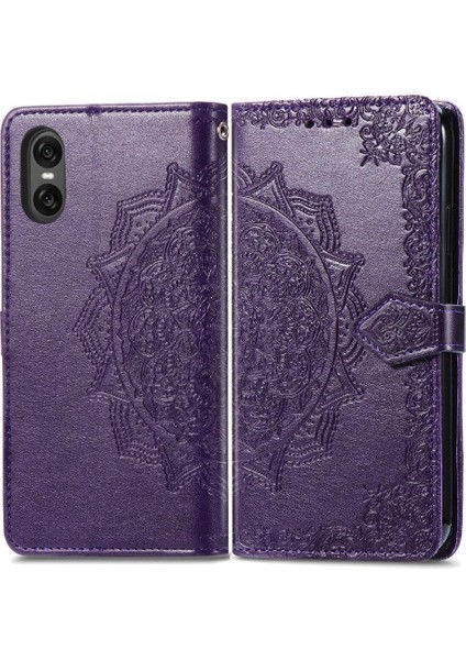 Sony Xperia 10 Vı Flip Kapak Için Flip Case Deri Kılıf Basit Iş (Yurt Dışından)