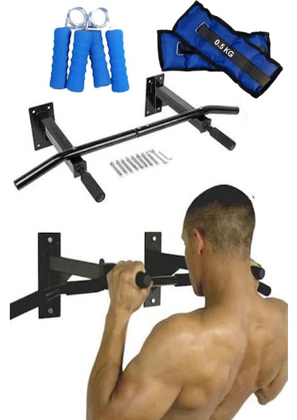 Tekno Trust 80 - 100 cm Duvara Monte Kapı Barfiks Aleti Kapı Barı Barfix Barfiks Çekme Demiri 0.5kg Bilek Ağırl