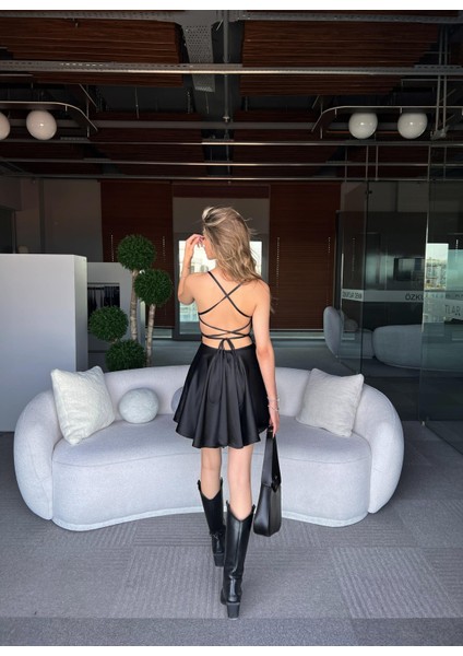 Mariana Sırt Dekolteli Ip Bağlamalı Elbise