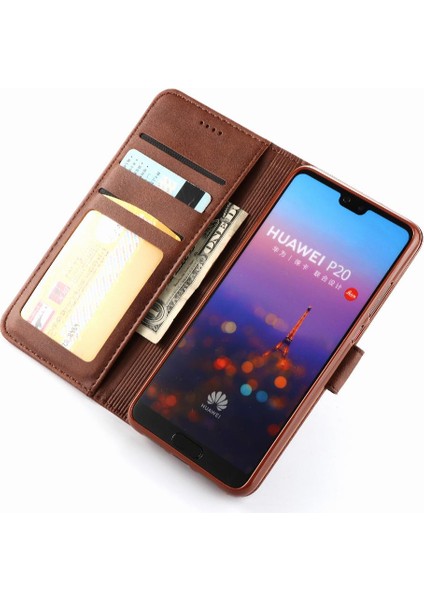 Huawei P20 Pro Kart Yuvaları Cüzdan Buzağı Doku Yatay Çevirme (Yurt Dışından)