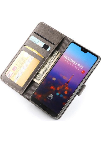 Huawei P20 Buzağı Doku Yatay Kapak Kılıf Için Tutucu ile (Yurt Dışından) modelleri